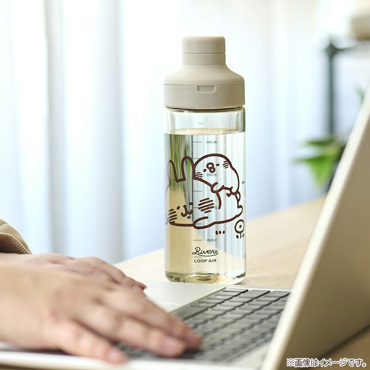 カナヘイの小動物】Riversループエアボトル500ml（ピスケ&うさぎ/IVORY