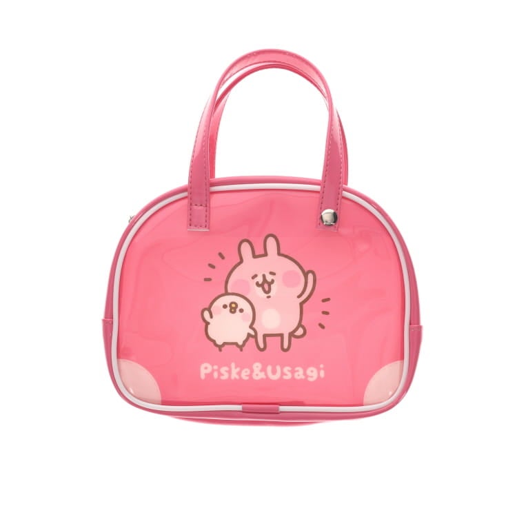 カナヘイの小動物】ボストンバッグ風ポーチ（ピスケとうさぎ）KS-9725
